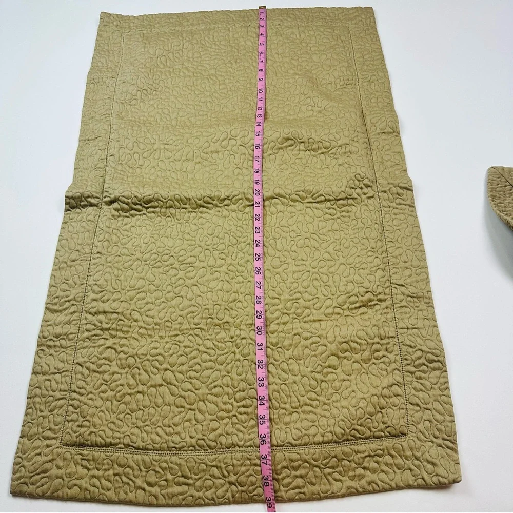 Peacock Alley Tan Camel Egyptian Cotton Quilted King Pillow Shams Set of 2